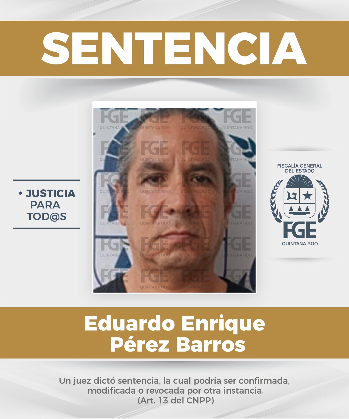 Obtiene FGE Quintana Roo sentencia de 50 años de prisión para un sujeto por feminicidio ocurrido en Isla Mujeres