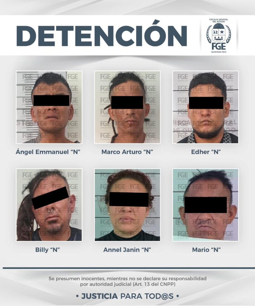 Captura FGE Quintana Roo a siete personas por presunto narcomenudeo en Benito Juárez y Othón P. Blanco
