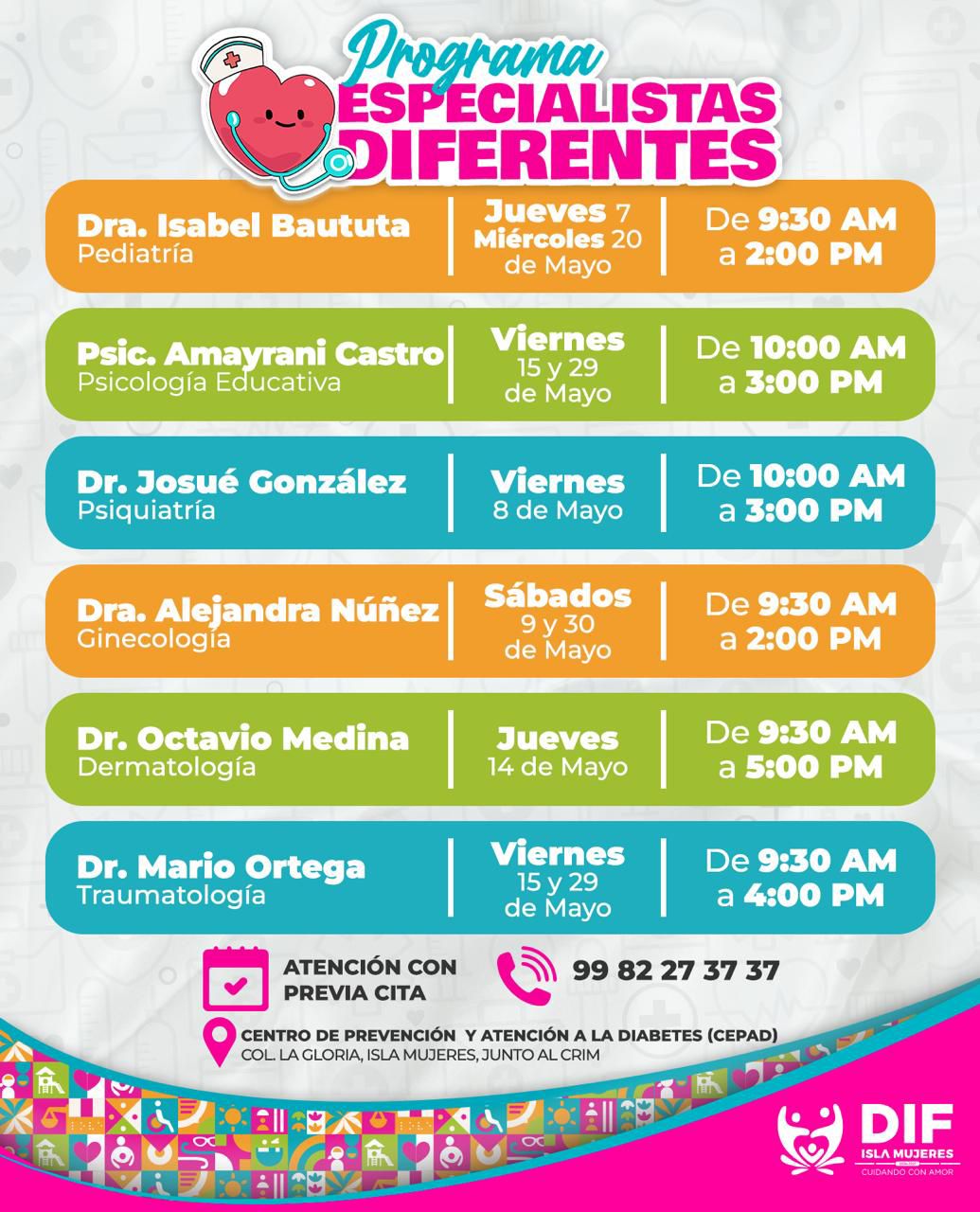 DIF Isla Mujeres fortalece la salud de las familias con el programa “Especialistas DIFerentes”