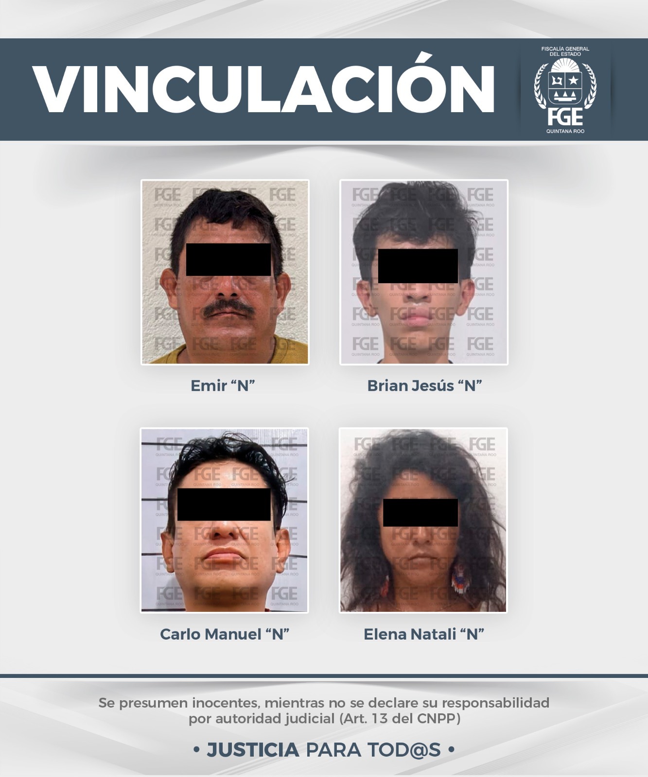 Consigue Fiscalía vinculación a proceso de cuatro personas por delitos contra la salud en los municipios de Playa del Carmen y Tulum