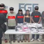 FGE, Defensa, Guardia Nacional y Policía Municipal, aseguran drogas en un cateo; detienen a seis personas por presunto narcomenudeo