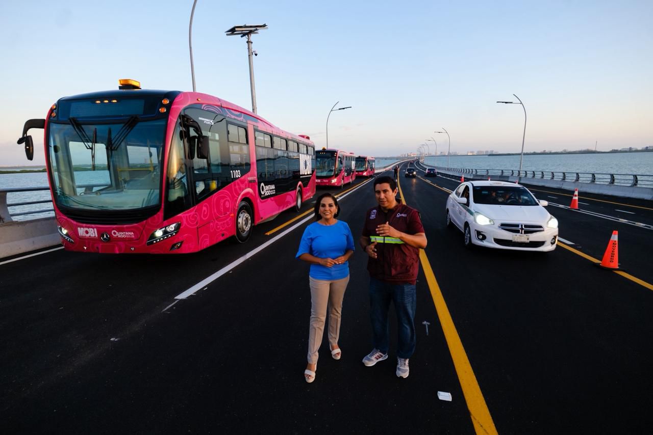 Comienzan las pruebas de MOBI de la Ruta 27 con conexión al Puente Nichupté y Arco Norte