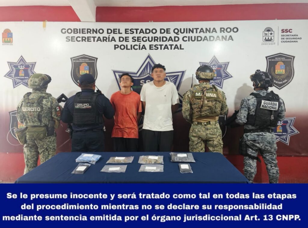 Se realiza la detención de Cristopher “N” y Ciro “N”, presuntos implicados en delitos Contra la Salud.