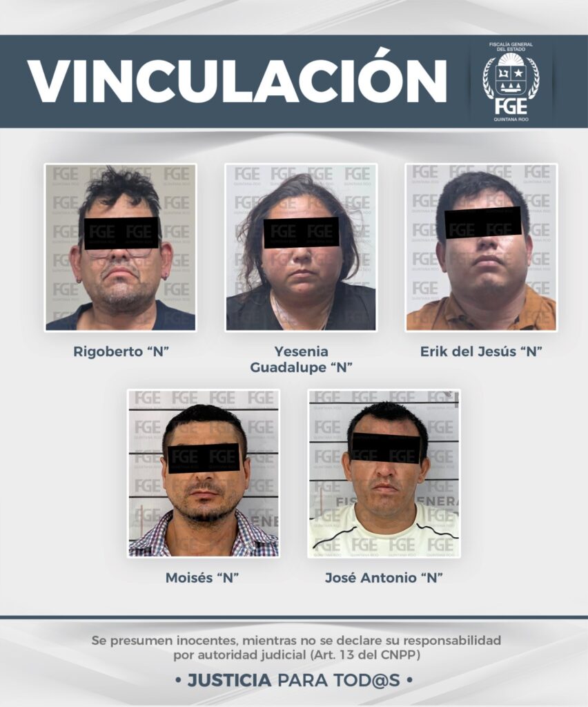 Consigue FGE Quintana Roo vinculación a proceso para nueve personas en Benito Juárez y Playa del Carmen