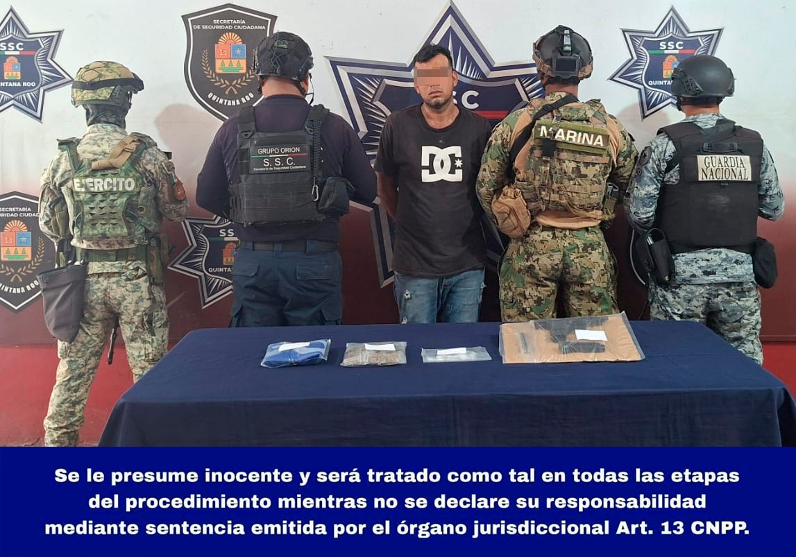 Se realiza la detención de Narciso José “N”, presunto implicado en delito Contra la Salud y Violación a Ley Federal de Armas de Fuego.