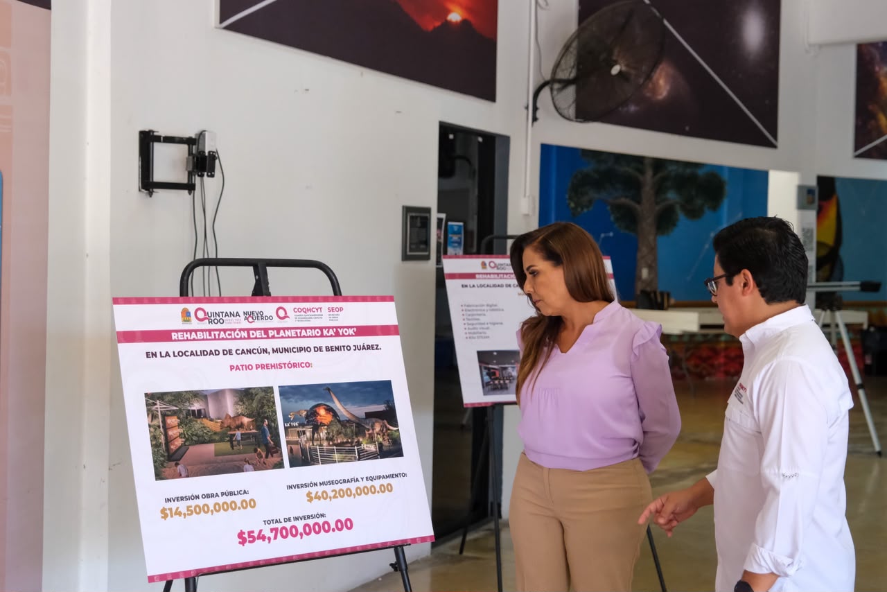 Anuncia Mara Lezama la transformación del Planetario Ka’Yok’ con dinosaurios gigantes y tecnología de última generación con inversión de 54.7 millones de pesos