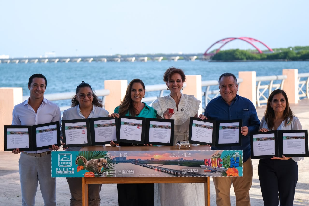 Puente Nichupté queda plasmado en una estampilla que llevará el nombre de Cancún al mundo