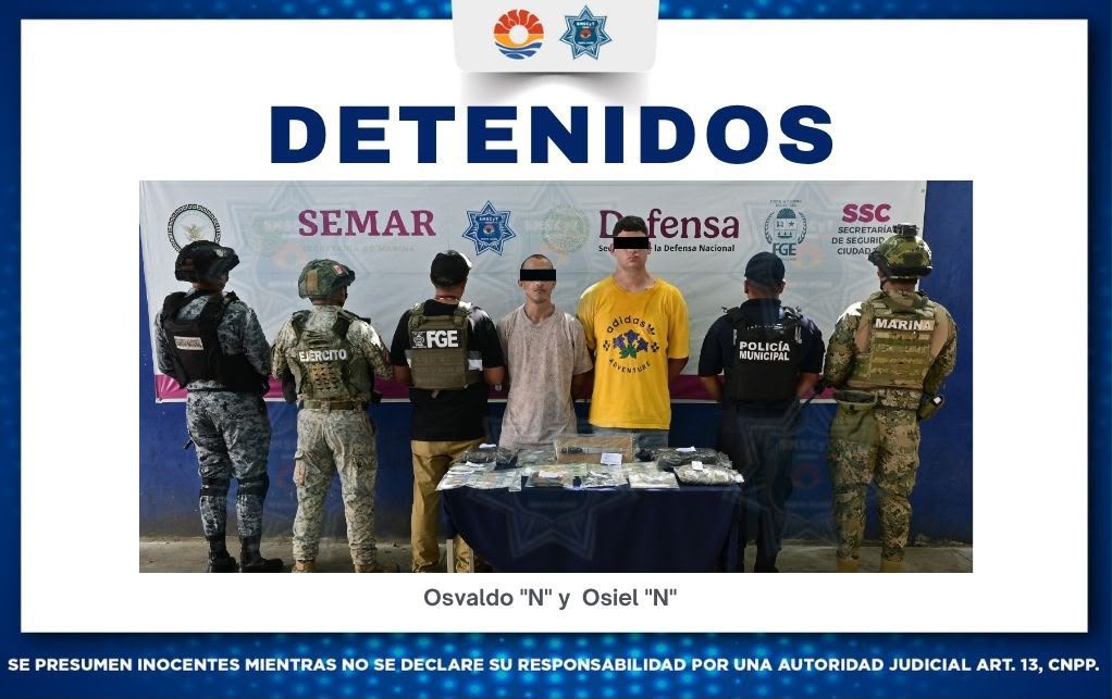 DETIENEN A DOS MASCULINOS POR PRESUNTOS DELITOS CONTRA LA SALUD DURANTE OPERATIVO BLINDAJE