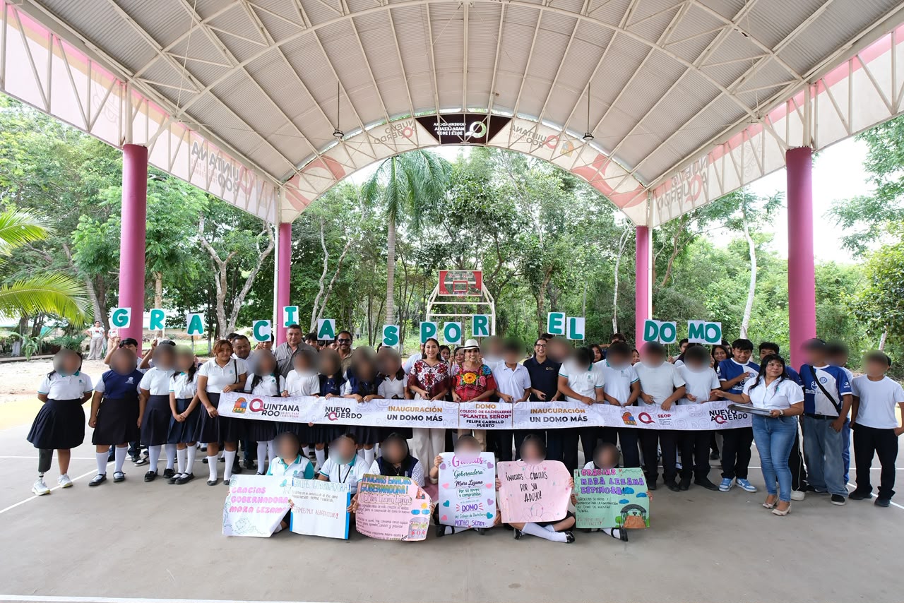 Inaugura Mara Lezama domo en el Cobach de Señor y exhorta a jóvenes a decir no a las drogas y al alcohol