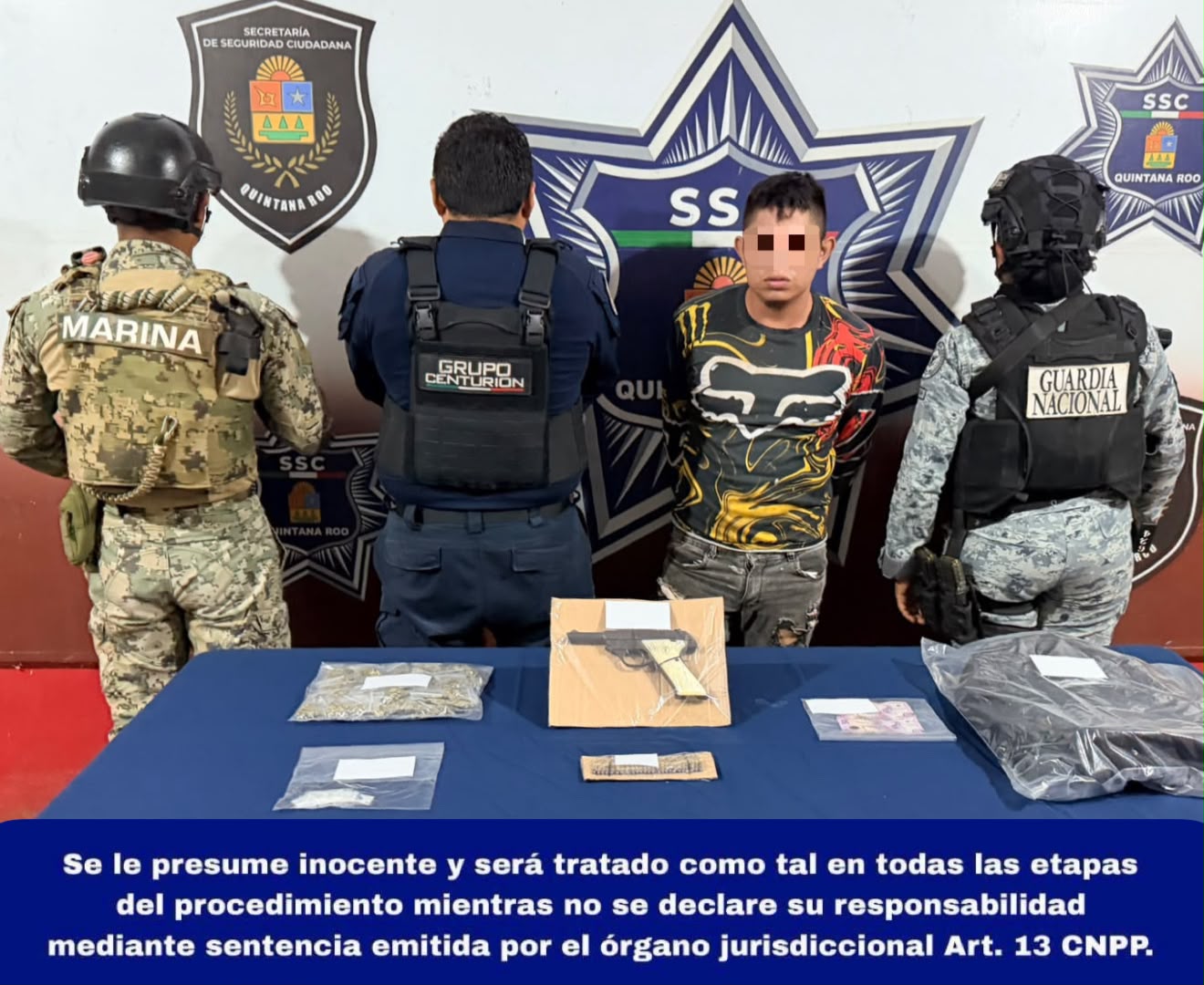 Se realizó la detención de José Guadalupe “N”, presunto implicado en delitos Contra la Salud y Violación a la Ley Federal de Armas de Fuego y Explosivos.