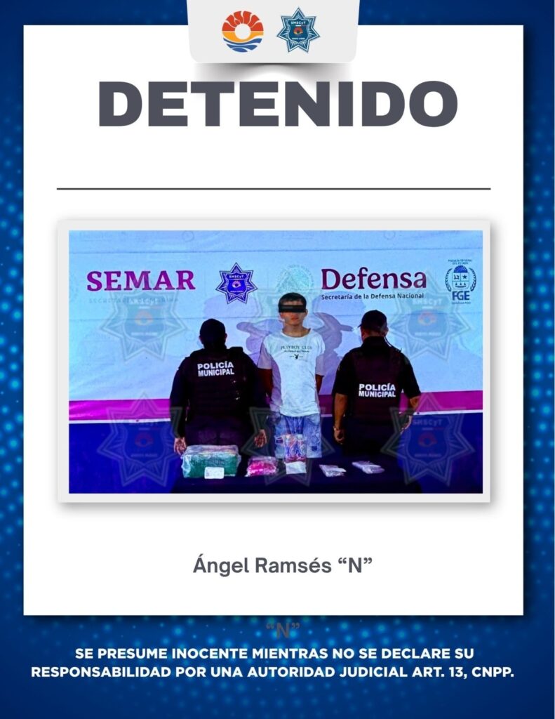 POLICÍA CANCÚN DETIENE A MASCULINO POR PROBABLE ROBO A COMERCIO