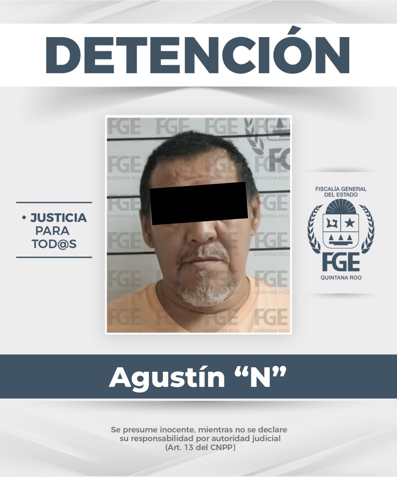 Detiene FGE Quintana Roo a sujeto relacionado con el delito de robo en Benito Juárez