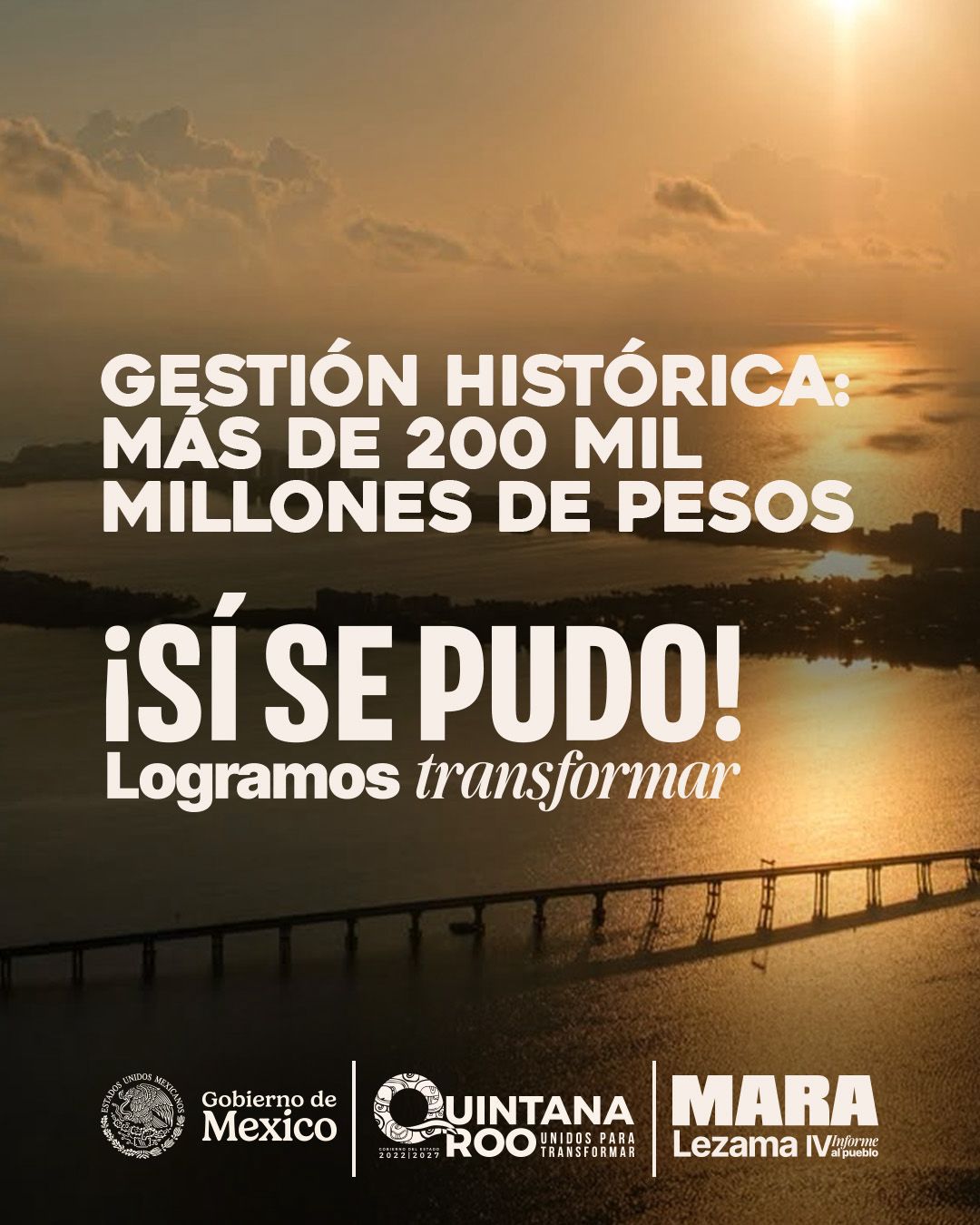 Más de 200 mil mdp transforman Quintana Roo con inversión histórica: Mara Lezama