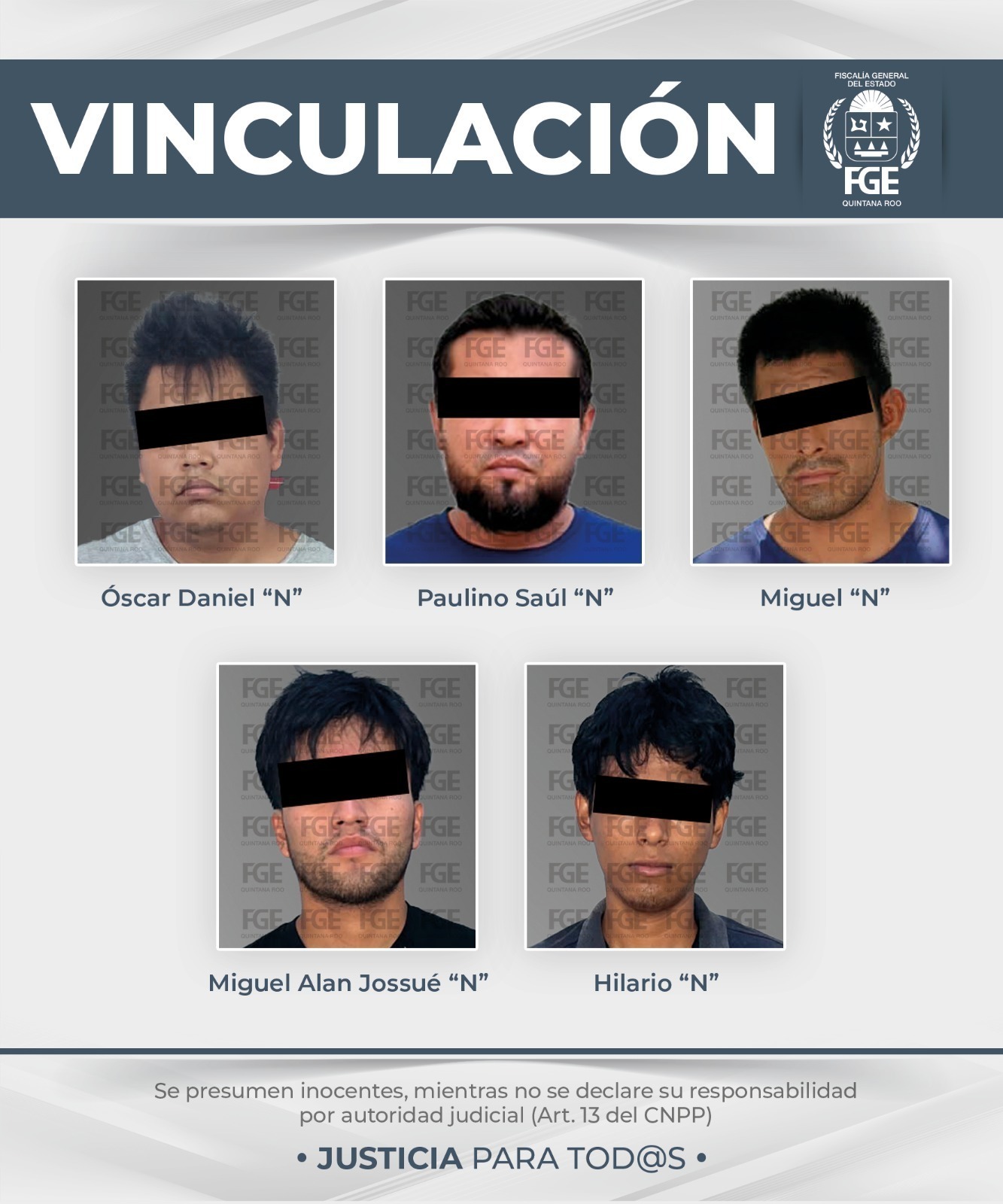 FGE Quintana Roo logra vinculación a proceso para cinco personas por probables delitos contra la salud
