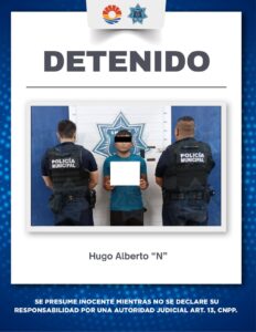 POLICÍA CANCÚN DETIENE A MASCULINO POR DESOBEDIENCIA Y RESISTENCIA DE PARTICULARES
