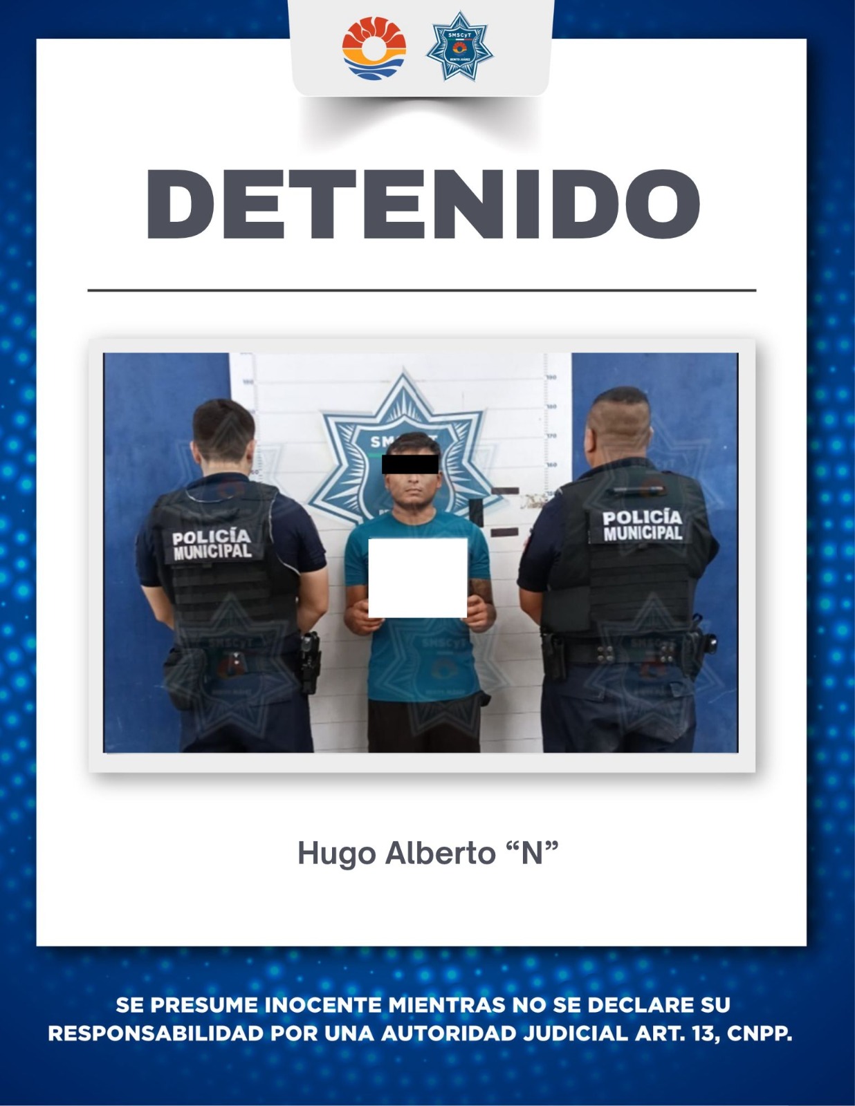 POLICÍA CANCÚN DETIENE A MASCULINO POR DESOBEDIENCIA Y RESISTENCIA DE PARTICULARES