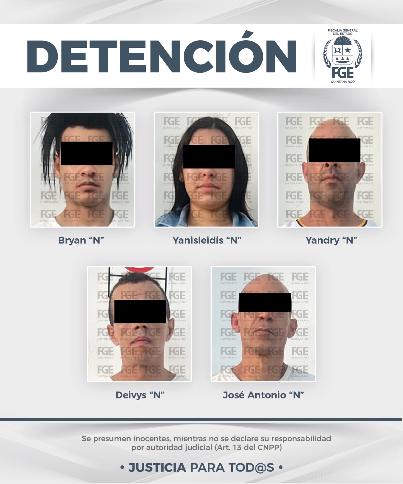 Detienen autoridades a cinco personas por narcomenudeo en Benito Juárez; estarían relacionadas con probable circulación de dinero falso